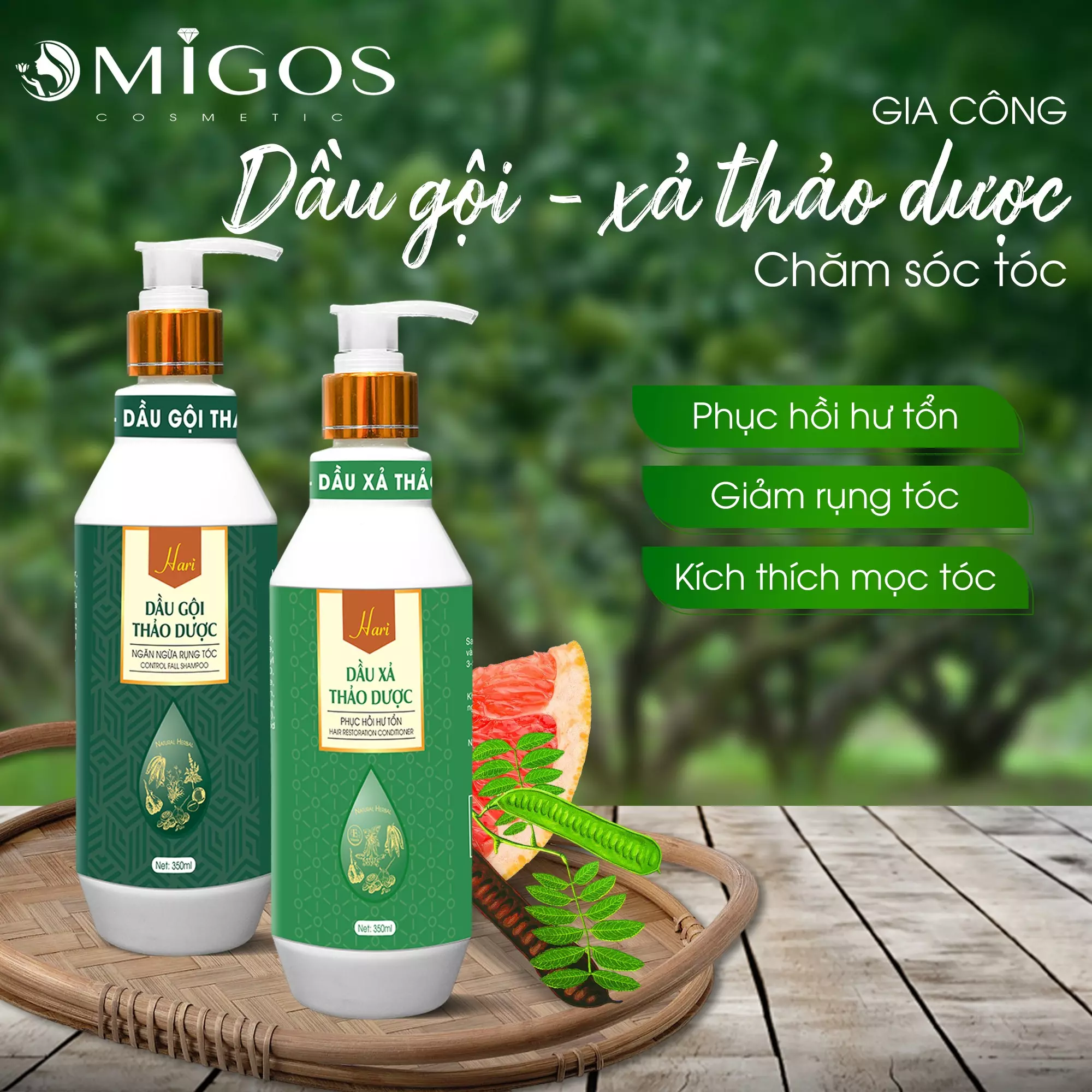 Omigos Gia công dầu xả thảo dược
