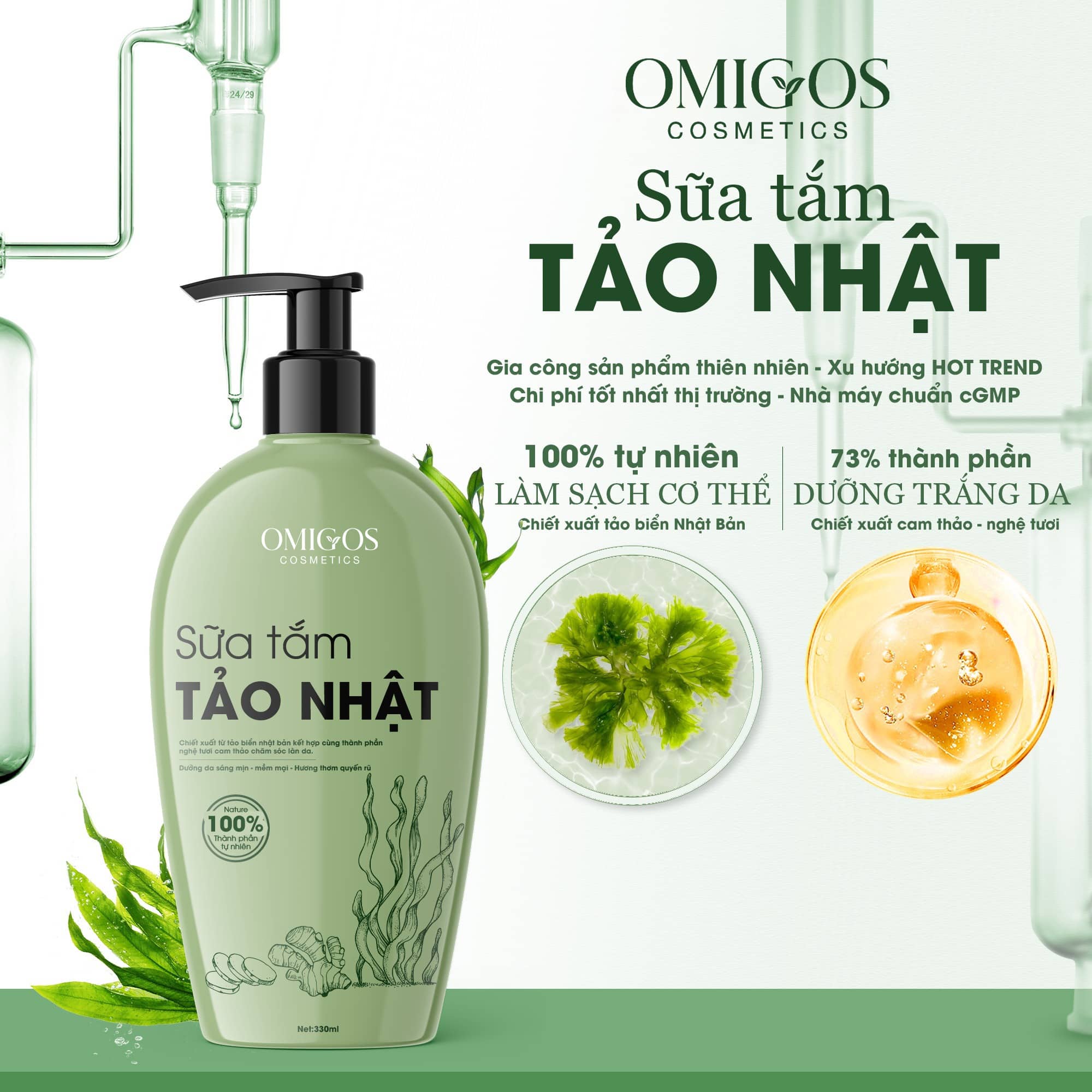 Gia công sữa tắm tảo nhật