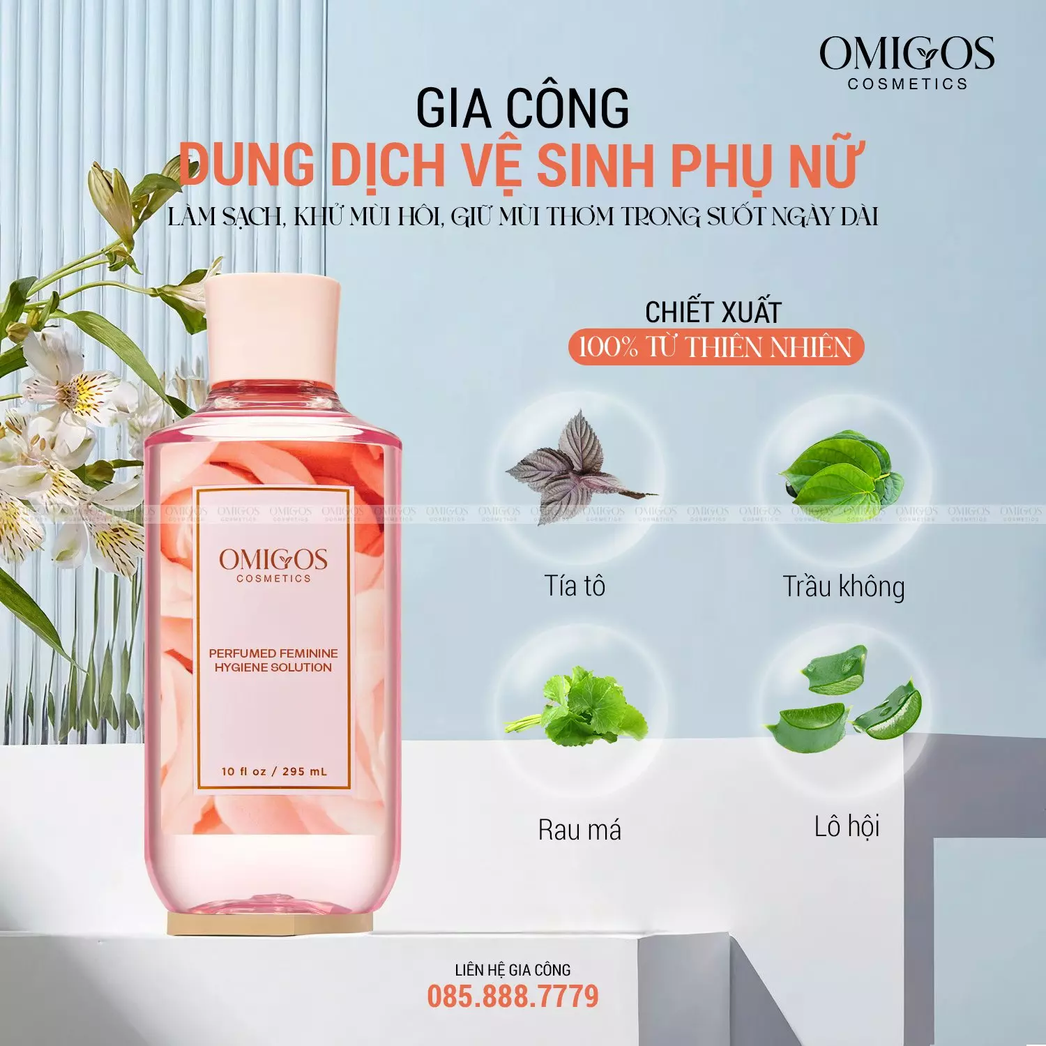 Gia công dung dịch vệ sinh phụ nữ an toàn thơm mát tại Omigos