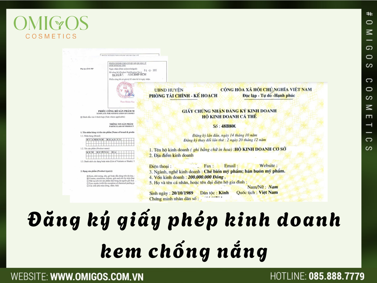 Đăng ký giấy phép kinh doanh mỹ phẩm kem chống nắng - Những điều cần biết