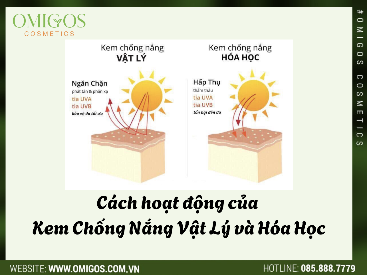 Kem Chống Nắng Vật Lý và Hóa Học - Bảo vệ da như thế nào??