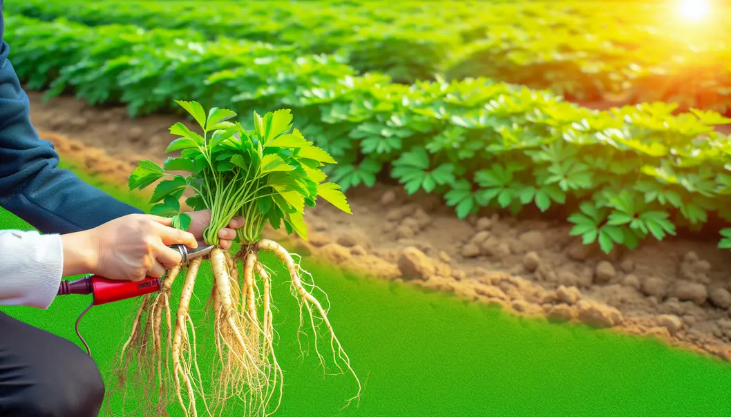 Rễ nhân sâm tươi, được thu hoạch để làm ra cao chiết sâm