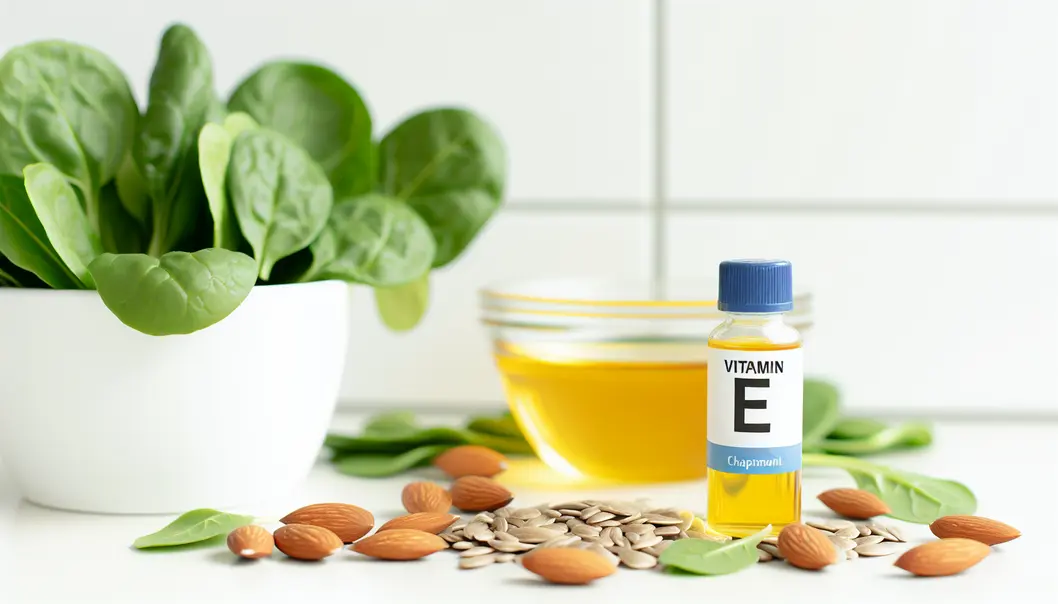 Các nguồn tự nhiên giàu Vitamin E như hạt hạnh nhân và hạt hướng dương