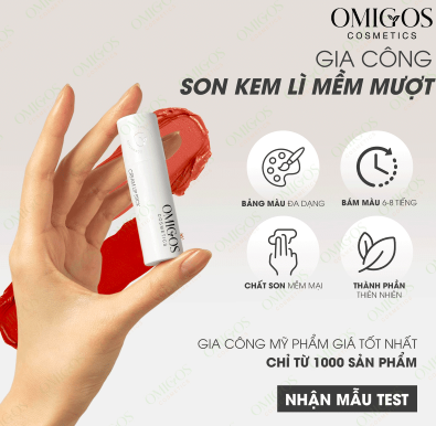 Son kem lì tại Omigos mang đến cho khách hàng trải nghiệm tốt về chất kem và độ bền lì của chất son