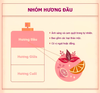 Nốt hương đầu là tầng hương xuất hiện ngay khi xịt nước hoa, tạo ấn tượng đầu tiên cho người dùng. Hương thơm thường tươi mới, nhẹ và lan tỏa nhanh, nhưng tồn tại trong thời gian ngắn trước khi chuyển sang nốt hương giữa.