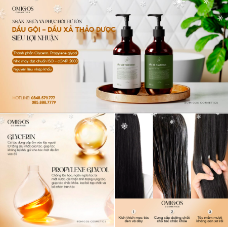 Dầu gội thảo dược: Chiết xuất từ các loại thảo dược thiên nhiên giúp làm sạch dịu nhẹ, giảm gàu và nuôi dưỡng tóc chắc khỏe từ gốc. Hương thảo mộc dễ chịu mang lại cảm giác thư giãn mỗi lần gội.