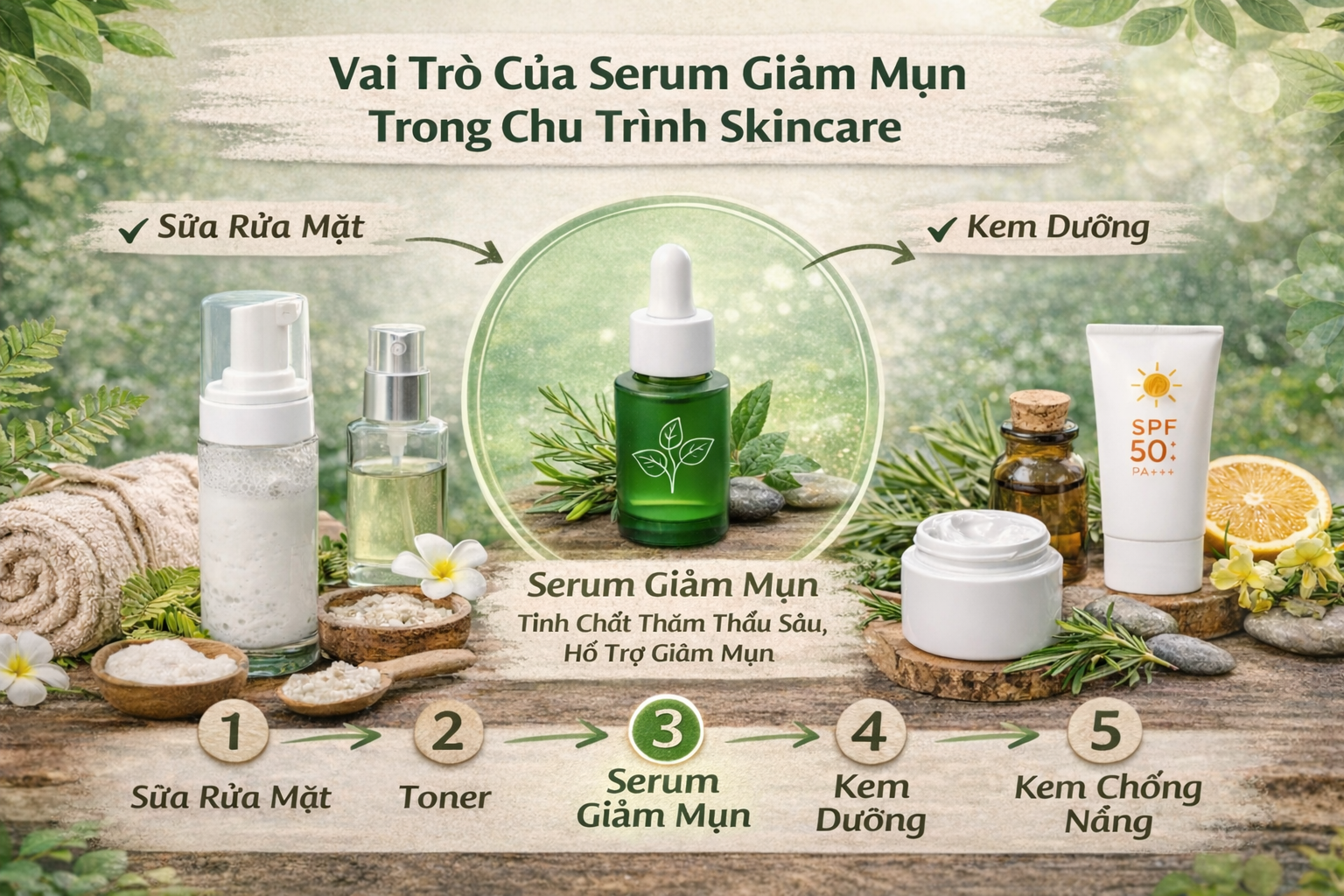 Serum Hỗ Trợ Giảm Mụn giúp làm dịu da, giảm sưng viêm và gom cồi mụn nhanh chóng.Đồng thời hỗ trợ kháng khuẩn, kiểm soát dầu và ngăn mụn quay lại.