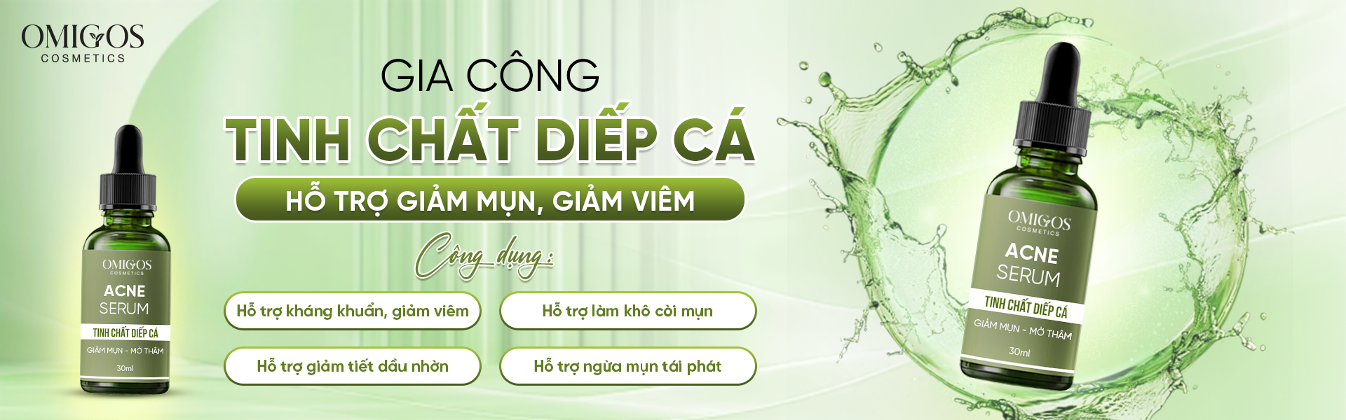 Diếp cá là thành phần quen thuộc trong các sản phẩm chăm sóc da mụn nhờ khả năng làm sạch, kháng khuẩn và hỗ trợ giảm viêm hiệu quả.