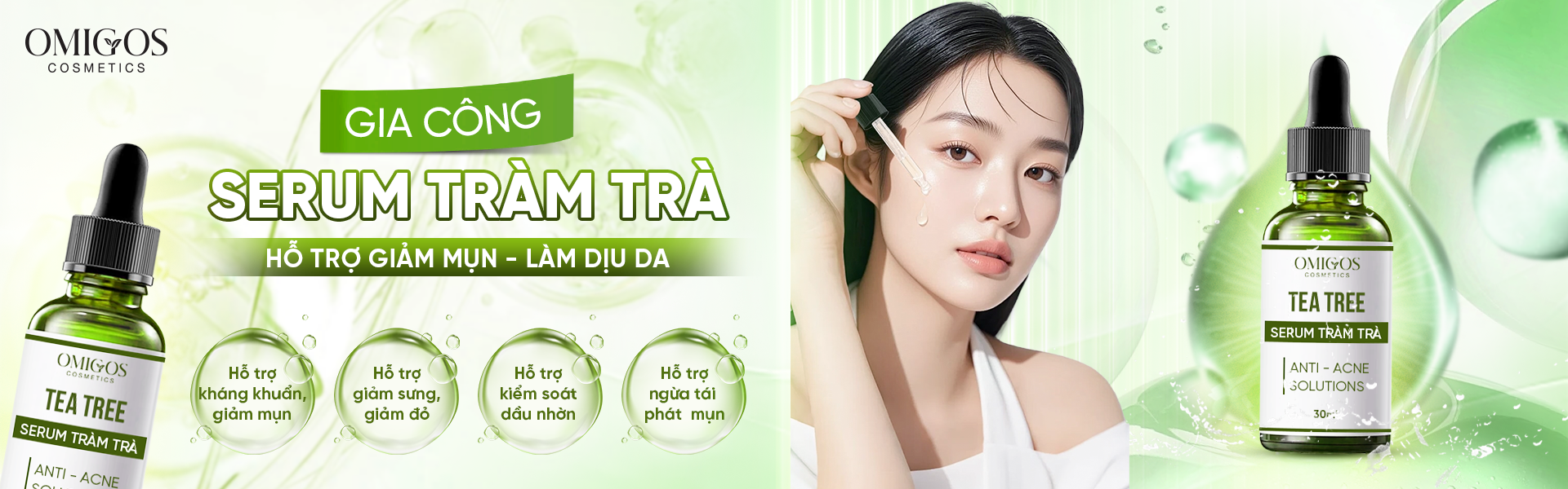 Serum tràm trà Omigos được đánh giá cao nhờ khả năng hỗ trợ diệt khuẩn và kiểm soát dầu hiệu quả, phù hợp với làn da dầu mụn và da hỗn hợp thiên dầu.